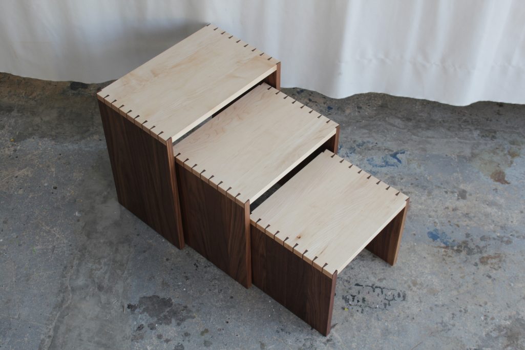 Three Side tables with handcut dovetails 