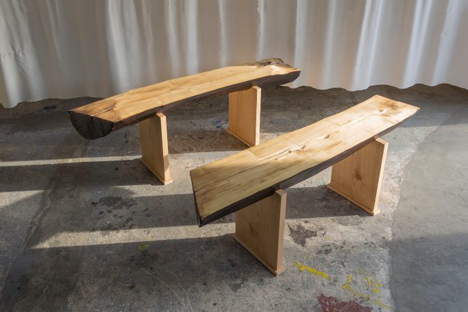 bookmatched benches