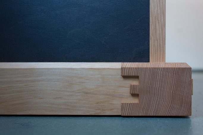 museum desk corner joint detail