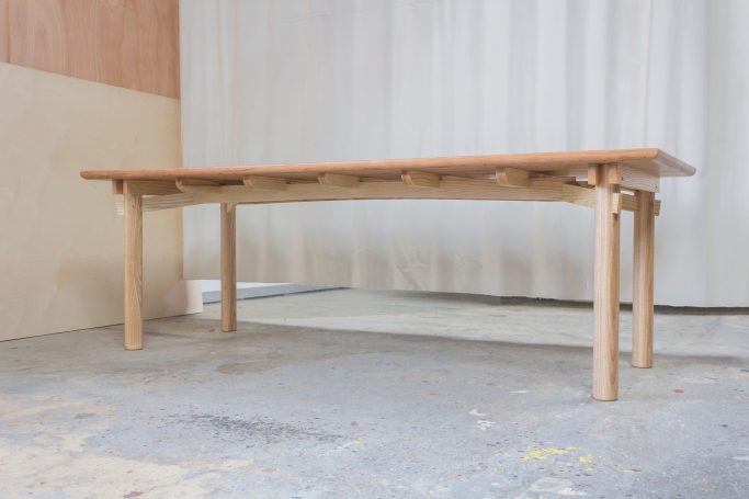 subtle curves in the stretchers of the dining table