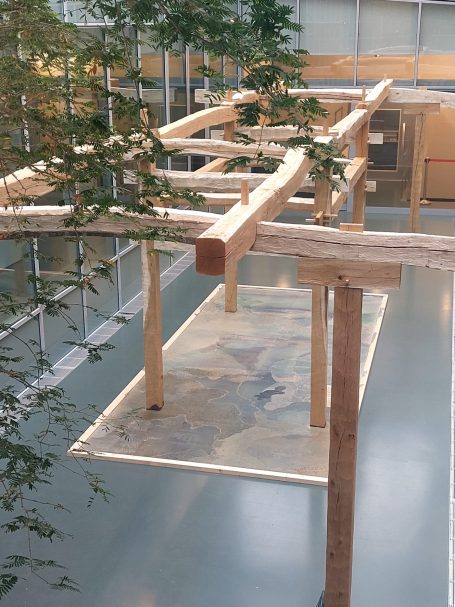 art installation timber frame 