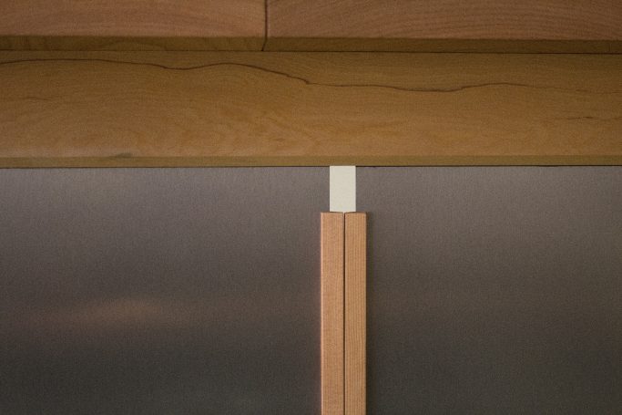 stainless steel sliding door hemlock handles meeting detail