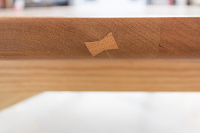 Dining table butterfly insert handcrafted detail