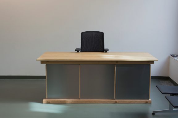 smaller museum desk sliding door variation closed